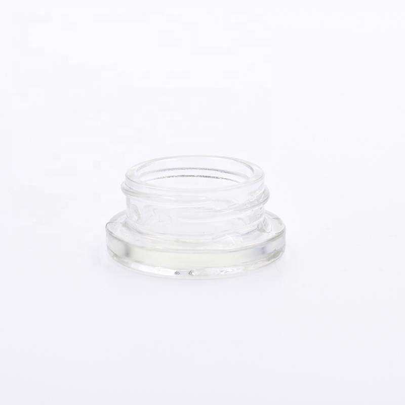 wholesale 7 gram 7ml clear round kush hemp concentrate packaging eye cream cbd weed jars plastic lid child resistant glass jar