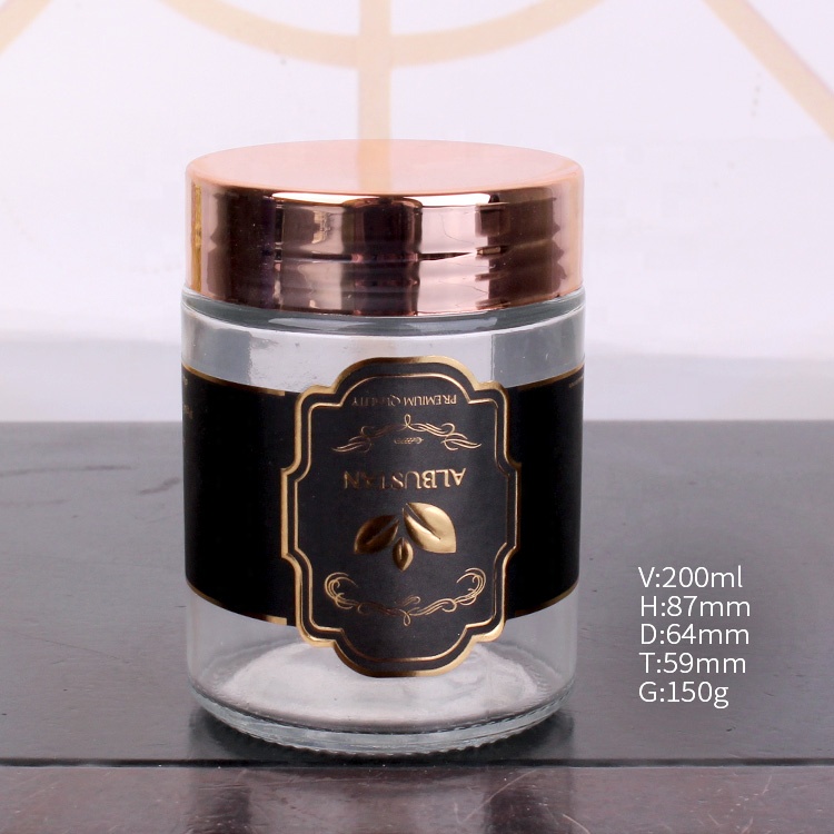 wholesale 80ml 110ml 200ml round glass jar with customized printing logo