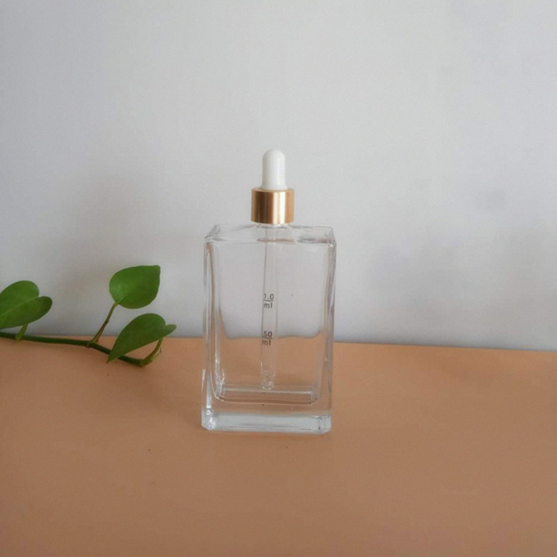 wholesale 8ml 15ml 30ml 50ml 70ml 100ml clear flat square glass perfume bottle with sprayer or dropper