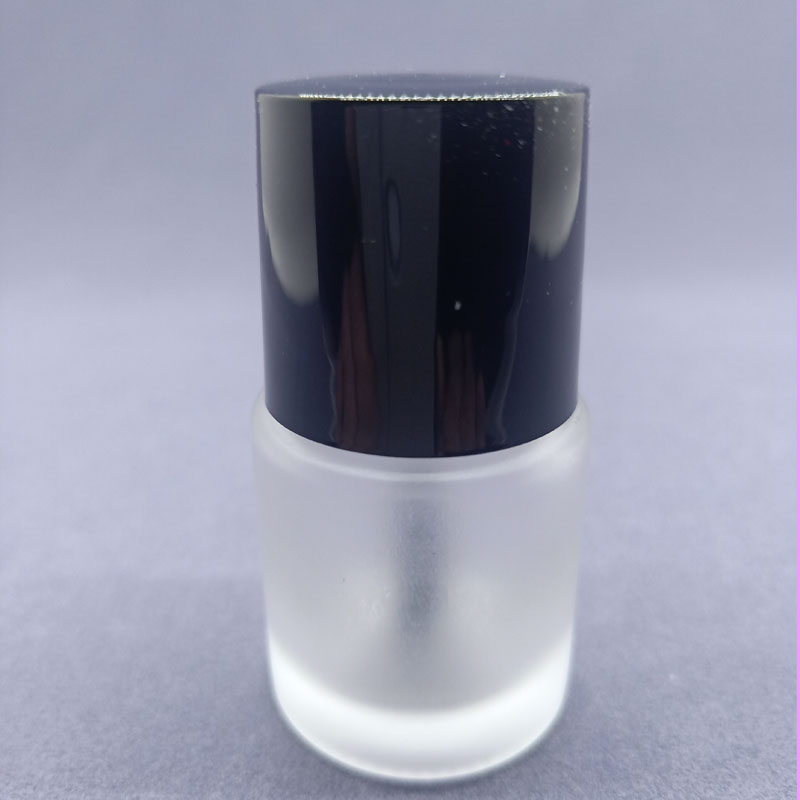wholesale 8ml small frosted surface glass bottles for nail polish with cap and brush in china