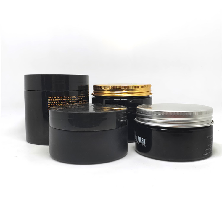 wholesale 8oz matte black pet cosmetic toples plastik potjes plastic jars with lids