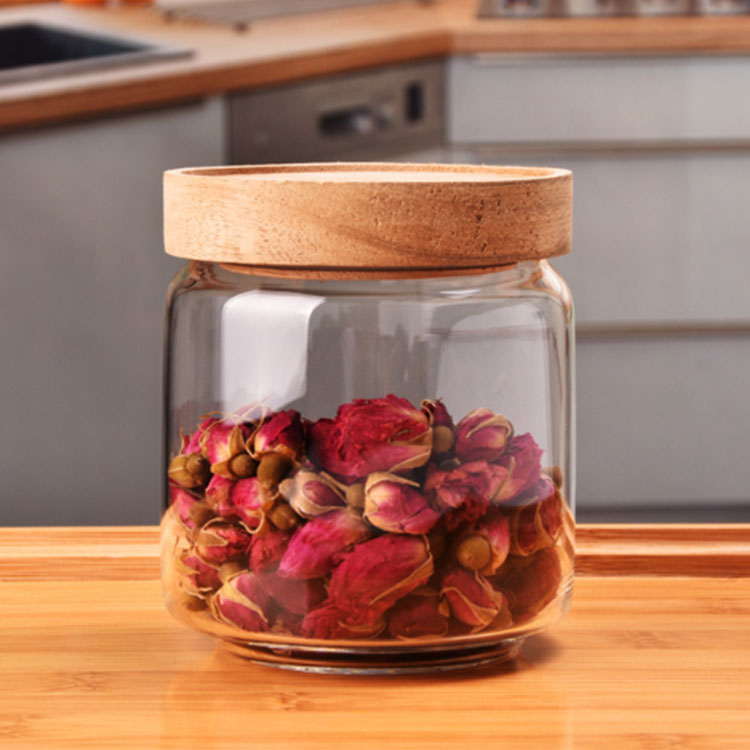 wholesale China glass storage jar food canister with lid