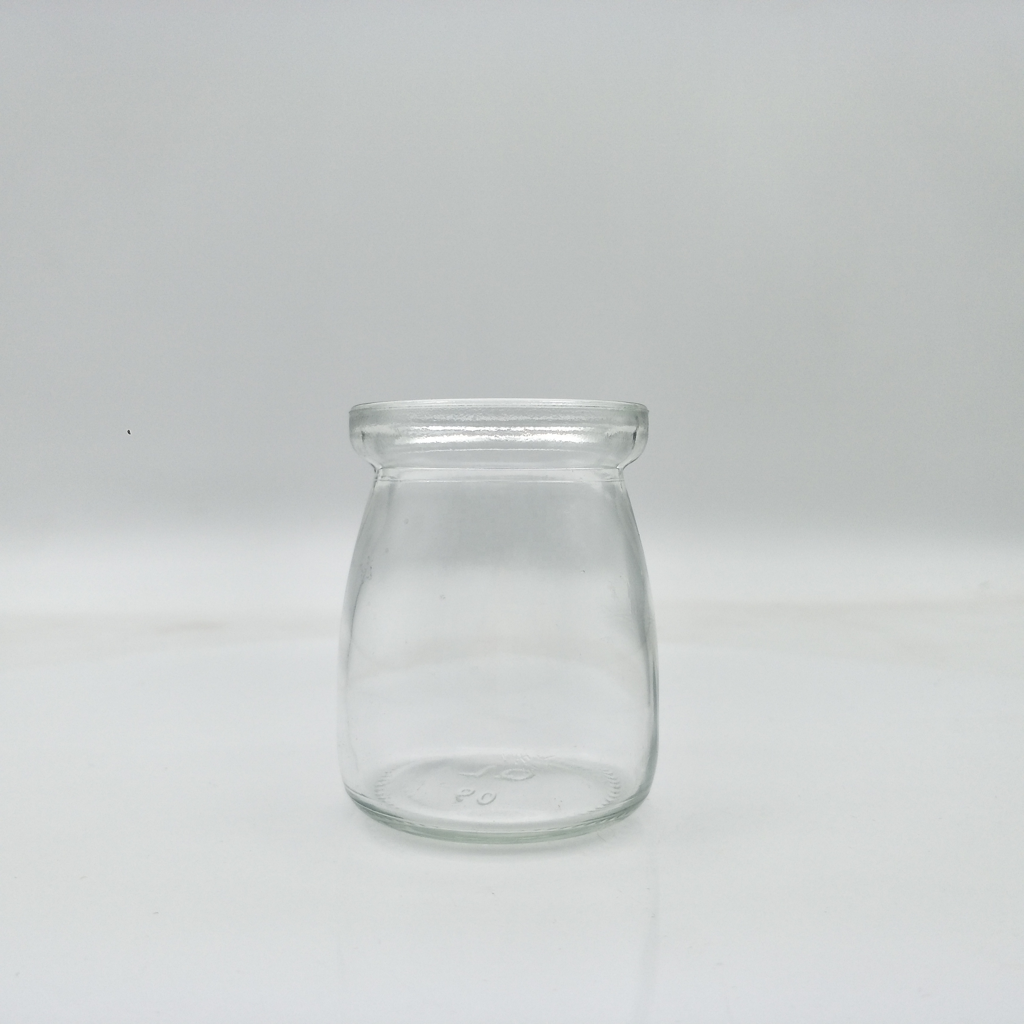 wholesale Clear 100ml wide mouth bottle yogurt glass pudding bottle with plastic cap