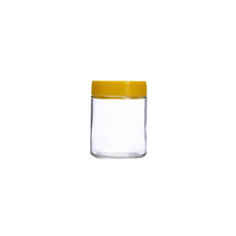 wholesale Clear 30ml 50ml 80ml mini Canning Glass Jam Jars Regular Round Honey Glass Jar with Plastic Lids
