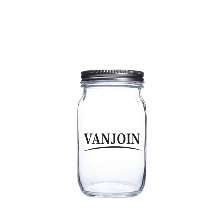 wholesale Clear 8oz 16oz 32oz Canning Mason Economy Glass Jars  Regular Mouth With Alnuinum Lids