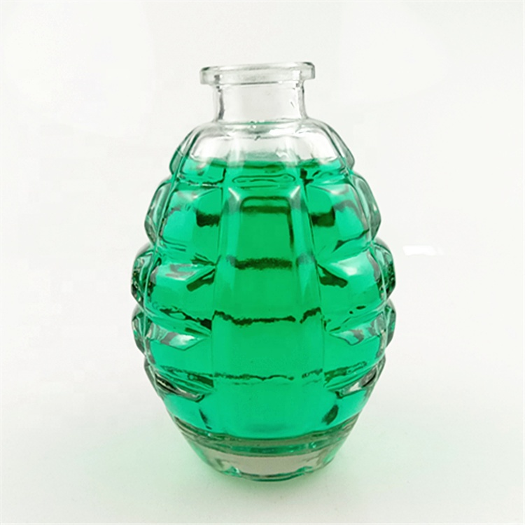 wholesale Clear grenade shape wine glass bottle 250ml with cork