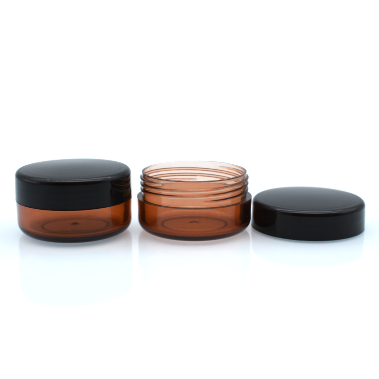 wholesale Colourful 10g 10ml amber pet cosmetic ice cream plastic jar for eye cream luxury packaging