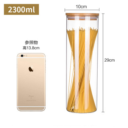 wholesale Custom size 10oz empty bamboo lid cosmetic clear glass jar for food