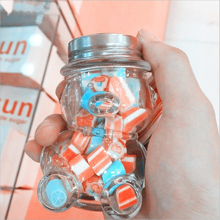 wholesale Empty Teddy Bear Shape Glass Bottles for Food Packaging