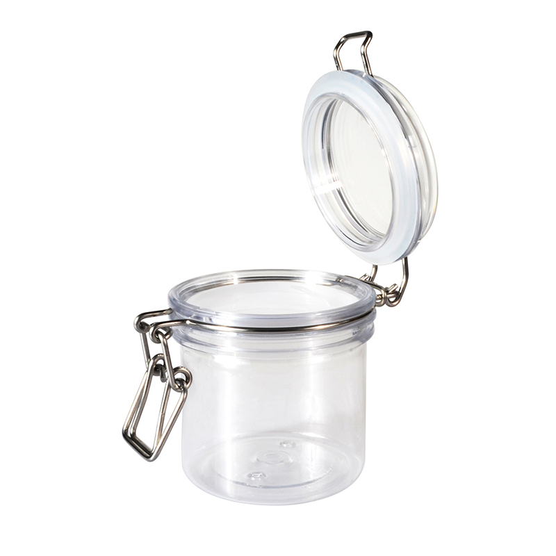 wholesale Empty round 50g 100g 150g 200g 250g 500g 1000g clear PET plastic bail jar mason jars for food storage