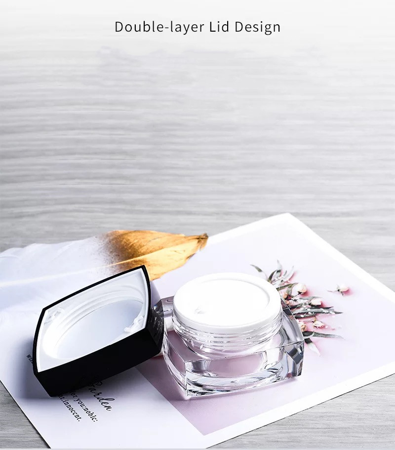 wholesale Facial Cream Containers doubel Wall Plastic Lip Scrub Jar 5g 10g 15g 30g 50g white black acrylic cosmetic jars