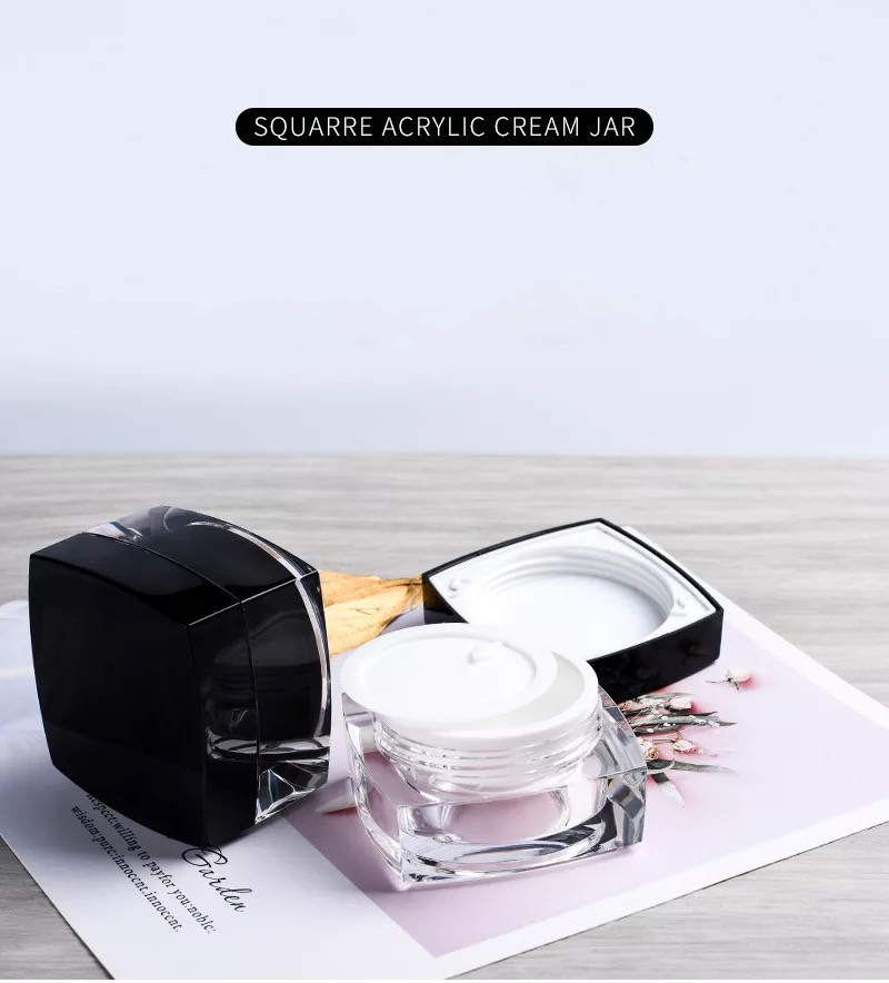 wholesale Facial Cream Containers doubel Wall Plastic Lip Scrub Jar 5g 10g 15g 30g 50g white black acrylic cosmetic jars