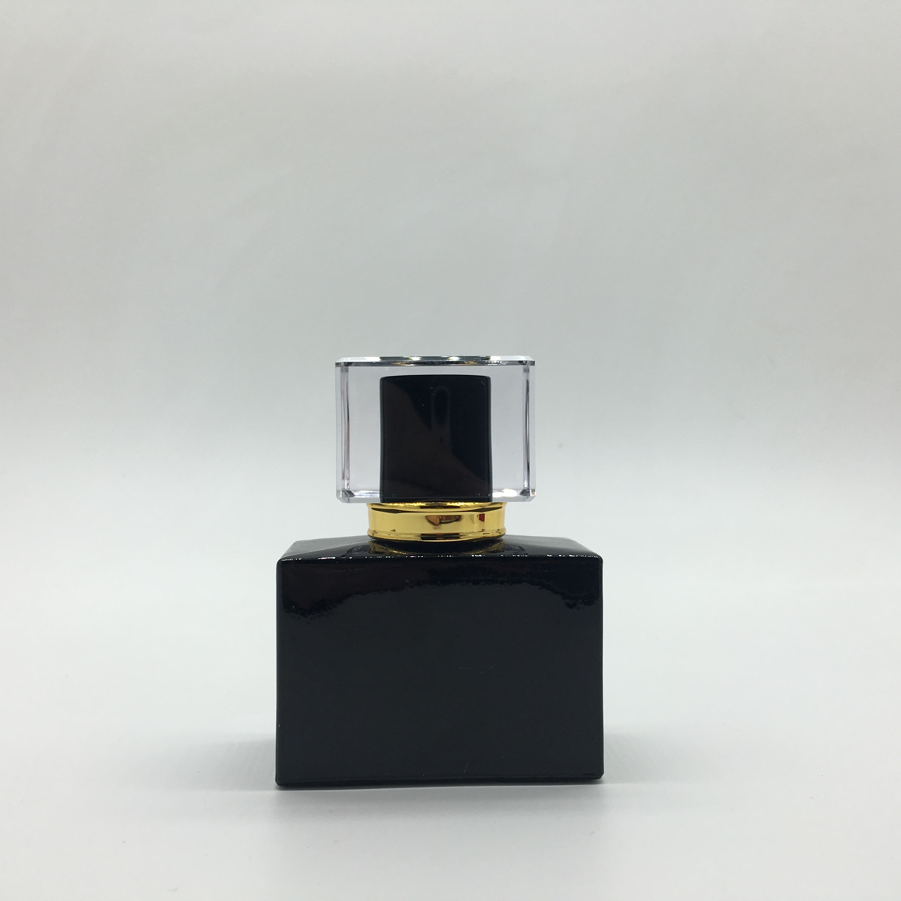 wholesale High end 30ml rectangle shaped black glass perfume bottle