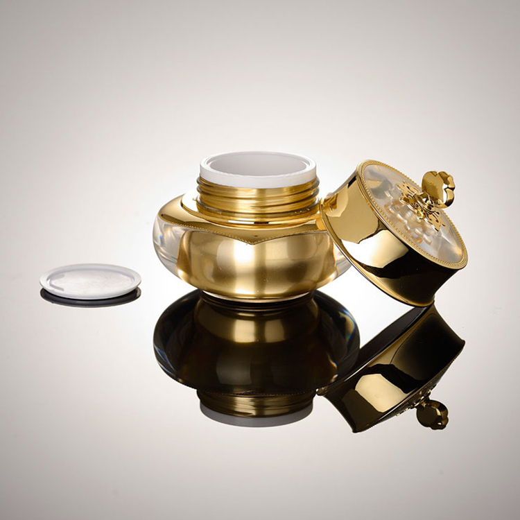 wholesale JA201 50ml acrylic jar for cosmetics, 50 g acrylic cosmetic jars wholesale,plastic empty golden beauty cream container