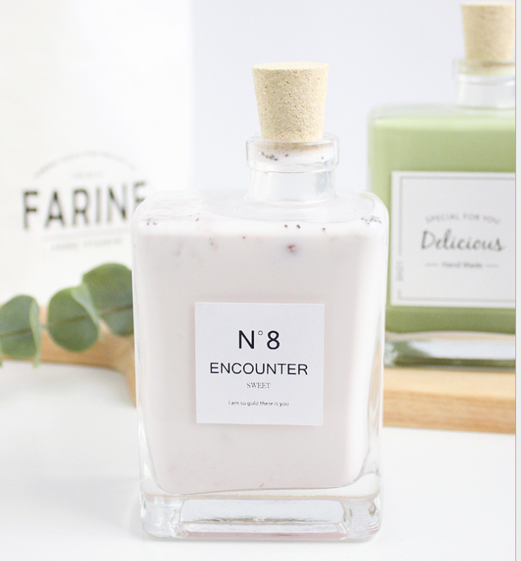 wholesale Small 280ml Clear Juice Jar Cold Brew Coffee Beverage Wine Drinking Milk Flat Water Glass Bottle