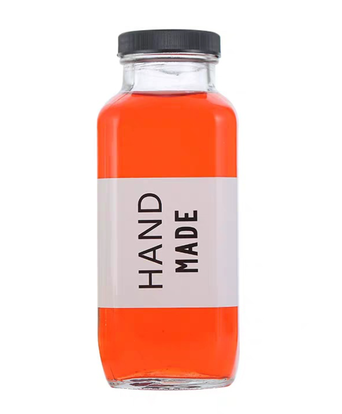 wholesale Square 250ml 350ml 500ML Milk Juice Tea coffee Drinking Glass Bottle With Lid