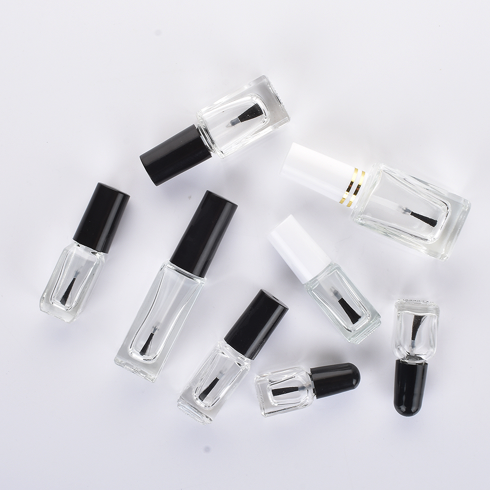 wholesale Various styles 2 3 4 5 7 8 10 15 ml Empty Nail Polish Glass Bottles with Brush Cap