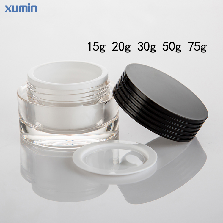 wholesale acrylic cosmetic jar 15g 20g 30g 50g 75g skin care face cream for cosmetic jar