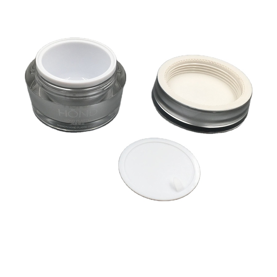 wholesale acrylic pink color 50g cone round jar cosmetic essential oil jars