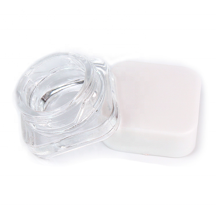 wholesale air tight smell proof CBD concentrate oil 9ml 10ml child resistant square glass jars with black or white lids