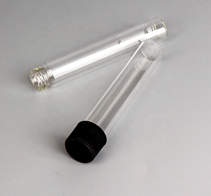 wholesale air tight smell proof preroll glass tubes for preroll packaging with child proof cap 20x120 22x115 22x119