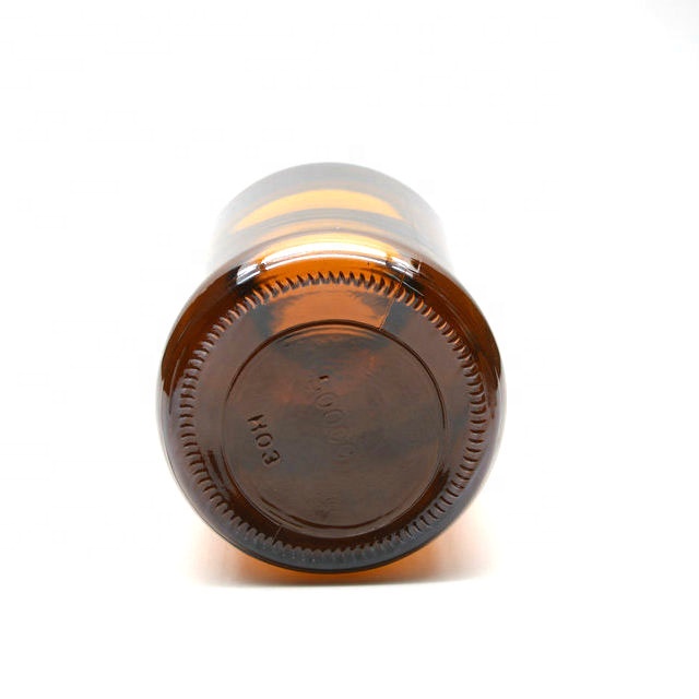 wholesale amber 500CC medical pill bottles amber glass pills container with black lid