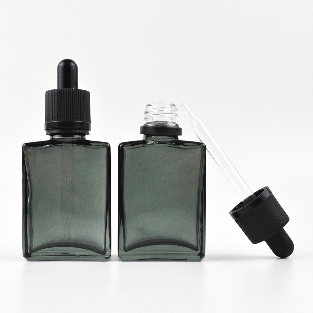 wholesale amber blue green essential oil perfume bottels 100 ml 30ml with dropper child resistant cap