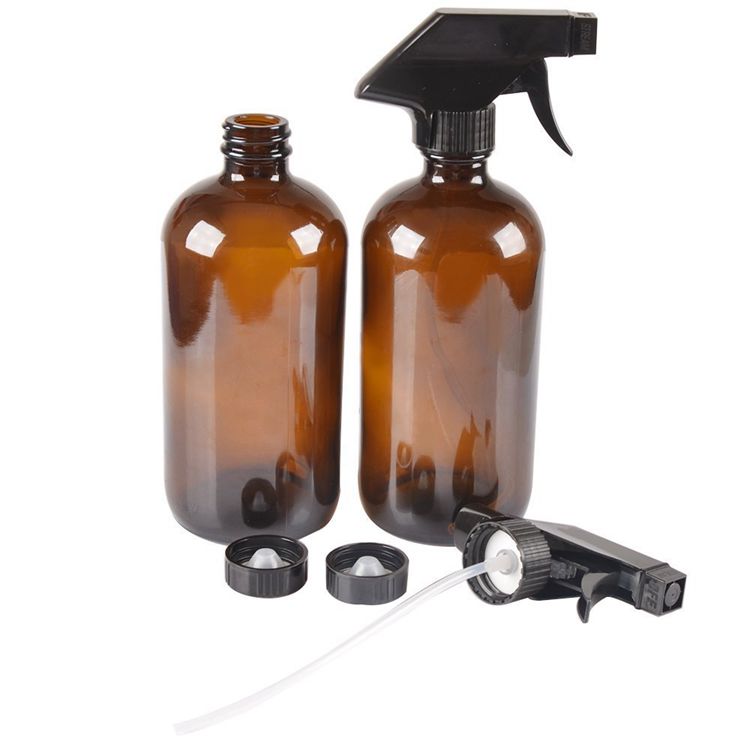 wholesale amber empty 16oz  perfume glass bottle spray  with trigger sprayer