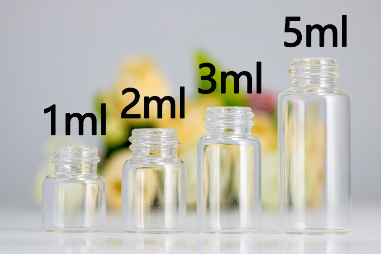 wholesale amber glass 1ml 2ml 3ml 5ml empty dropping essential oil bottles