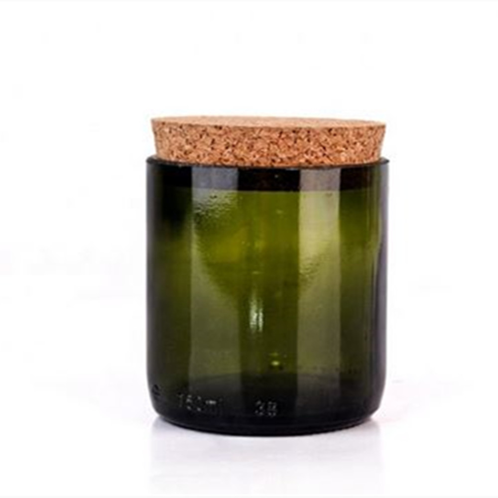 wholesale amber glass candle jar with cork lid 8oz 32oz