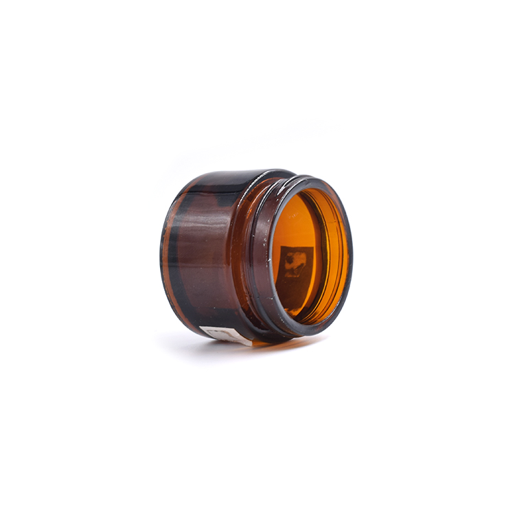 wholesale amber glass container cosmetic cream lotion aluminum cap glass jar