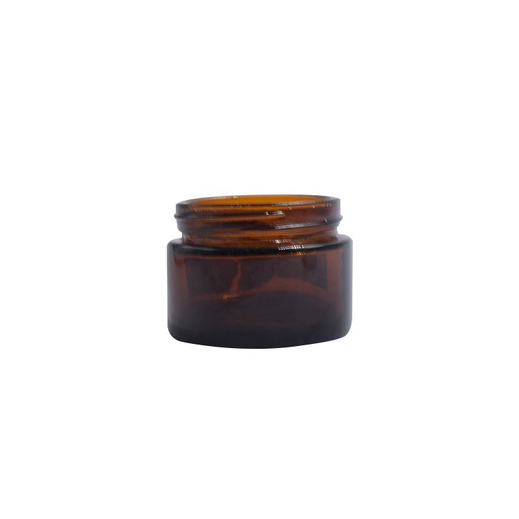 wholesale amber glass container cosmetic cream lotion aluminum cap glass jar