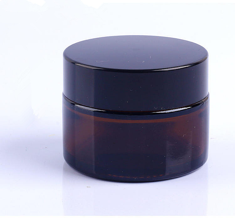 wholesale amber glass jars for cosmetics with lid