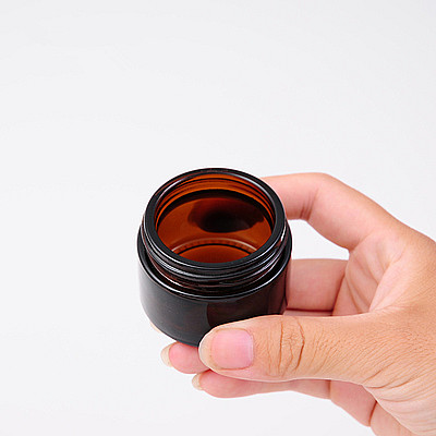 wholesale amber glass jars for cosmetics with lid