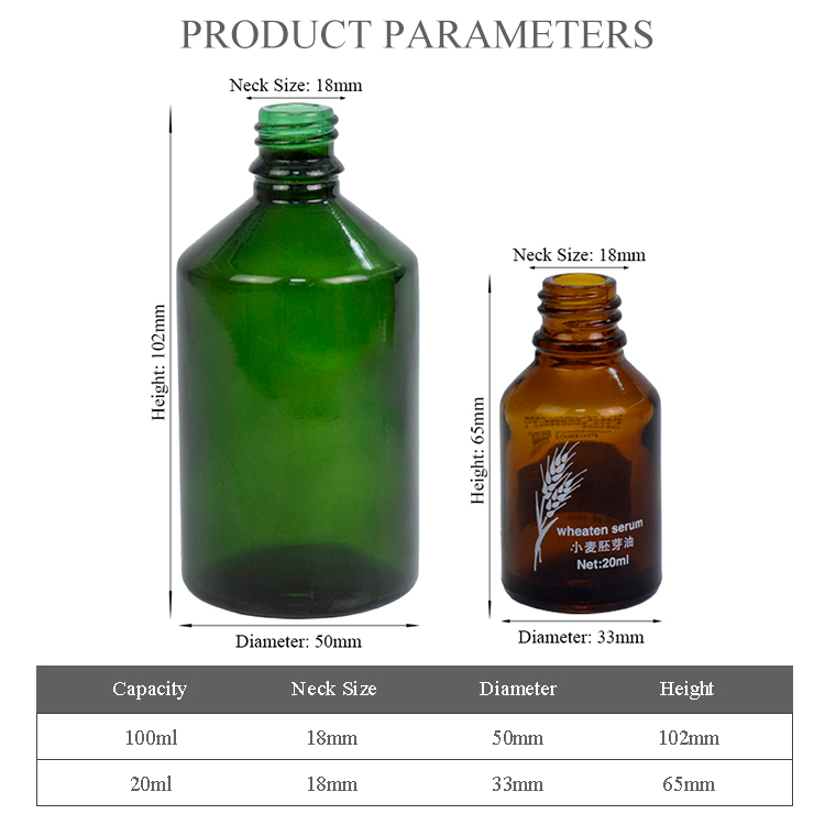 wholesale amber green 20ml 100ml 3oz glass packaging dropper bottle essential oil oblique shoulder bottle