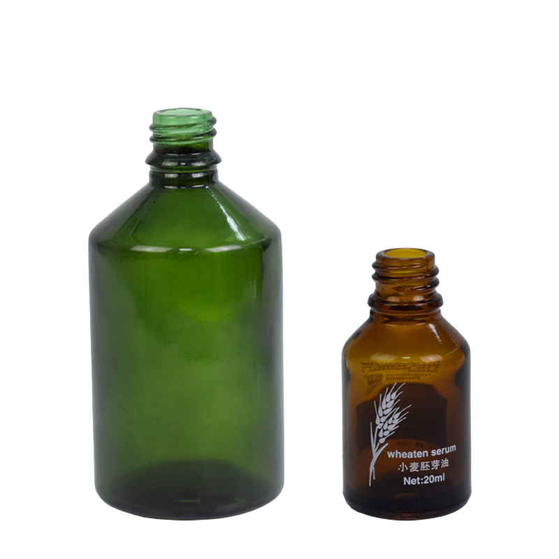 wholesale amber green 20ml 100ml 3oz glass packaging dropper bottle essential oil oblique shoulder bottle