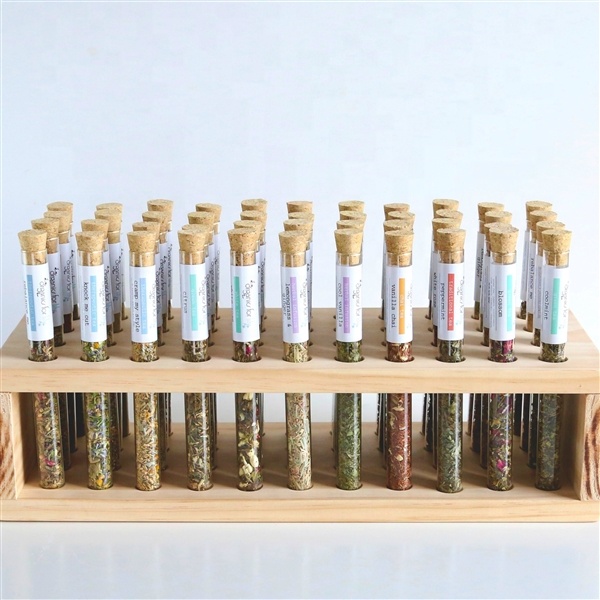 wholesale and custom made different size tea packaging glass test tube bottle with cork lid