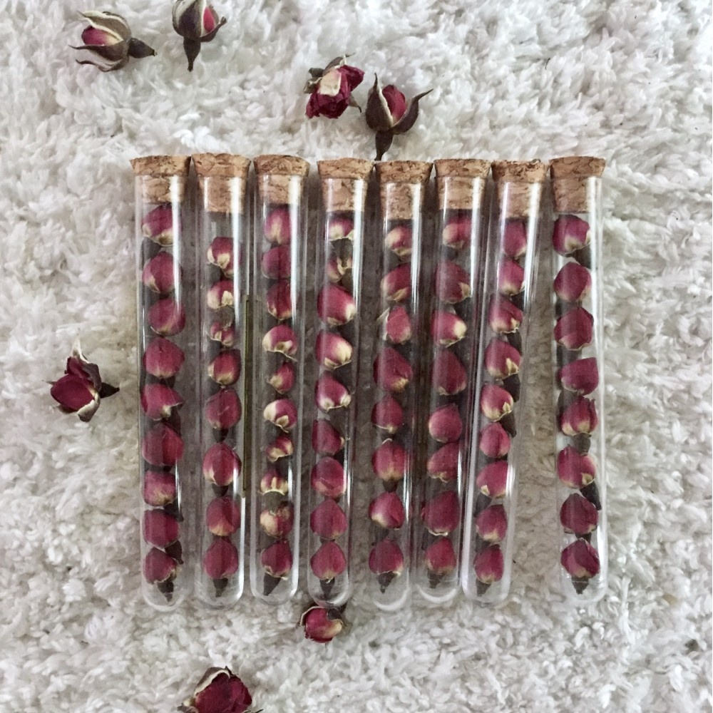 wholesale and custom made different size tea packaging glass test tube bottle with cork lid
