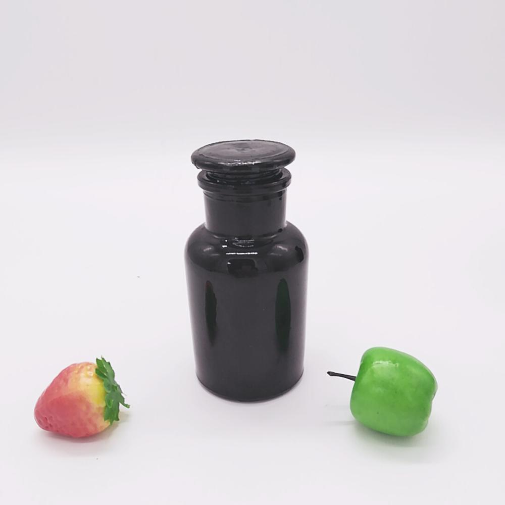 wholesale apothecary pharmaceutical 60ml 125ml 250ml laboratory pharmacy reagent glass amber bottle with stopper