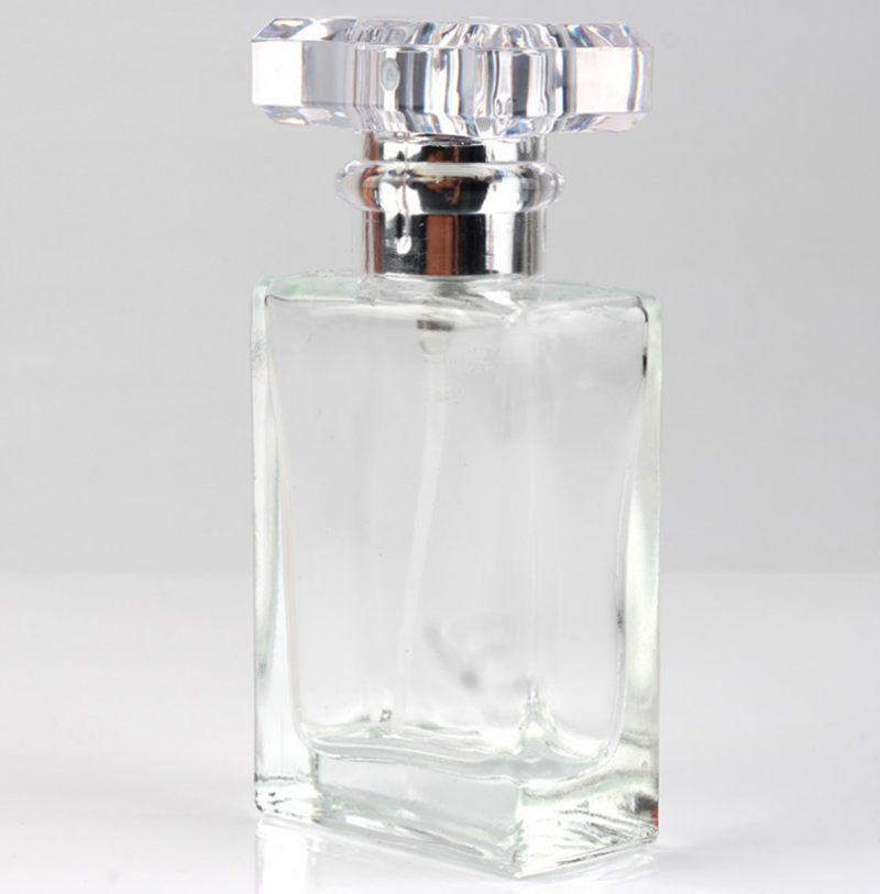 wholesale atomizer glass 100ml refillable spray perfume bottle 100ml black and clear square shape