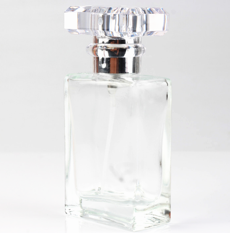 wholesale atomizer glass 100ml refillable spray perfume bottle 100ml black and clear square shape