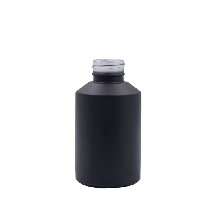wholesale bamboo container 30ml 60ml 125ml wood and black glass cosmetic packaging with bamboo cap