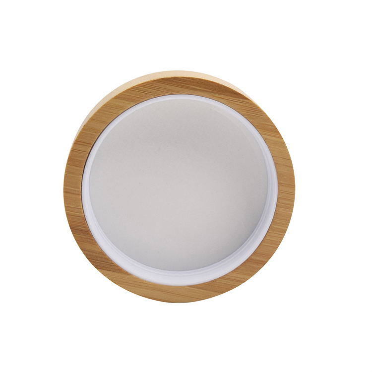 wholesale bamboo container cosmetic packaging high quality empty frosted glass jar with bamboo lid 50g