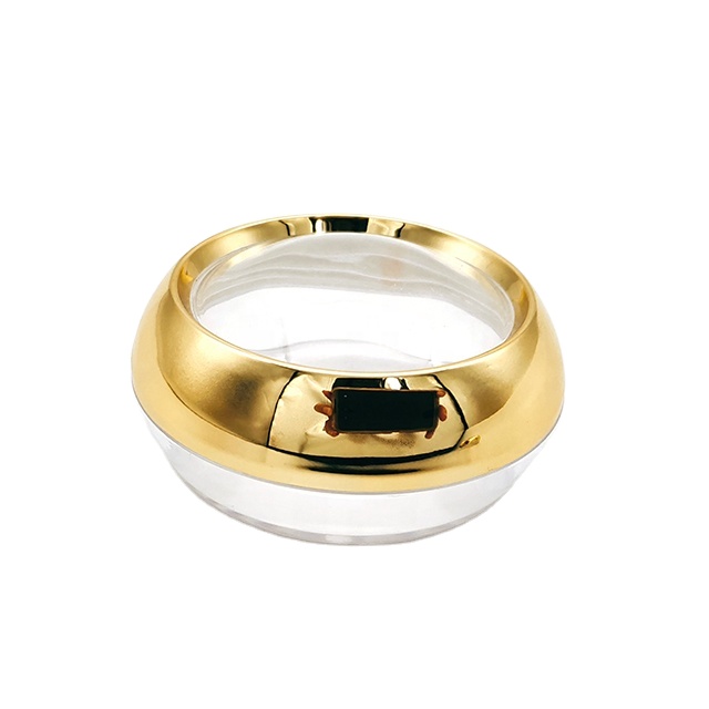 wholesale beauty body cream cosmetic container transparent Capsule jars with gold lid