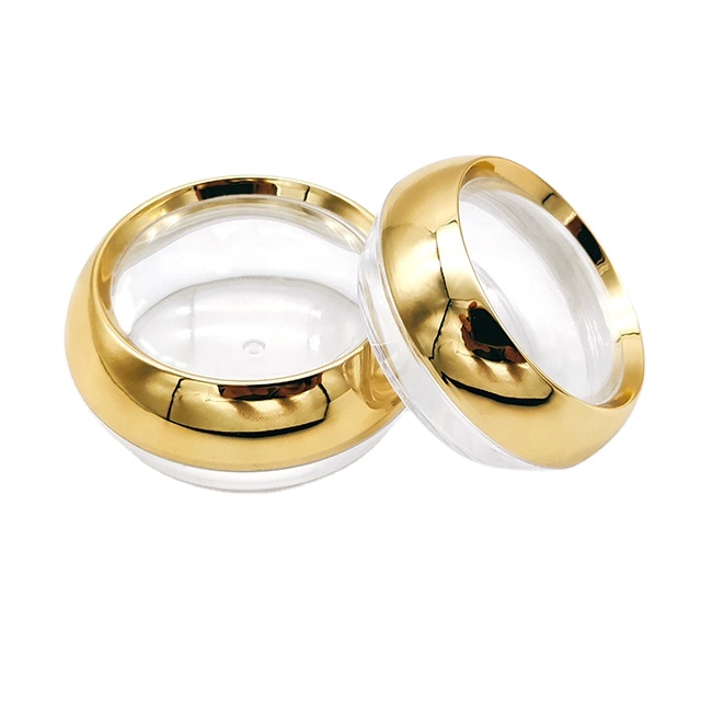 wholesale beauty body cream cosmetic container transparent Capsule jars with gold lid
