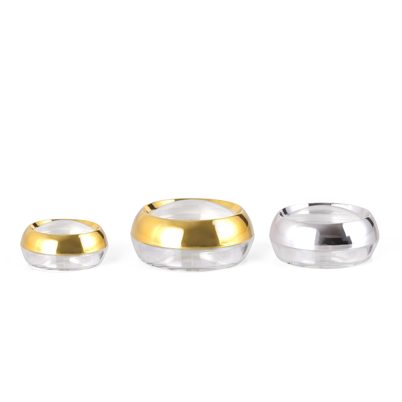 wholesale beauty body cream cosmetic container transparent Capsule jars with gold lid