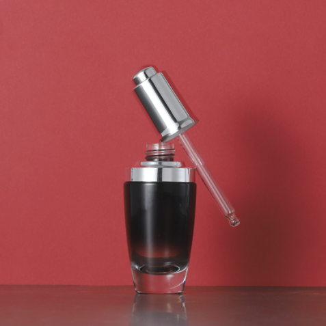 wholesale black cosmetic packaging 20g 30g 50g 30ml 50ml 100ml lotion glass jars and bottles