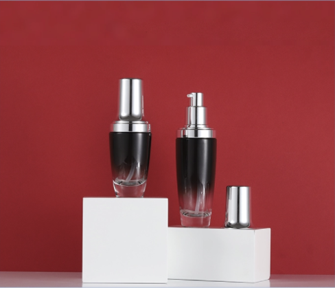 wholesale black cosmetic packaging 20g 30g 50g 30ml 50ml 100ml lotion glass jars and bottles