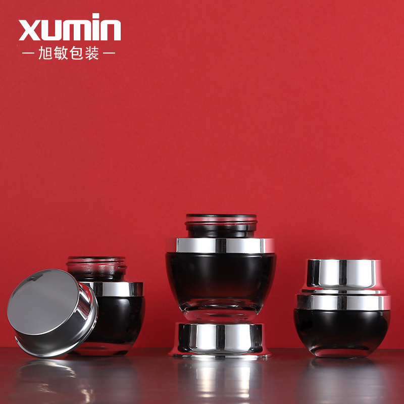 wholesale black packaging bottle 20g 30g 50g 30ml 50ml 100ml lotion glass jars and bottles
