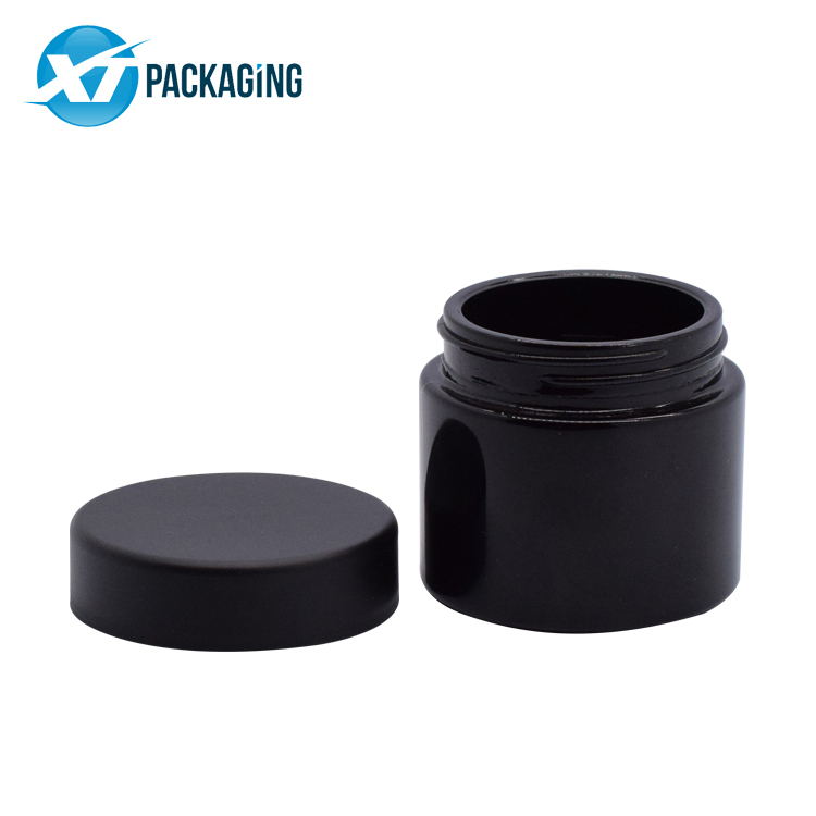 wholesale black uv gel glass jar packaging Child Resistant Black Smell Proof Jar with Dome Cap storage flower